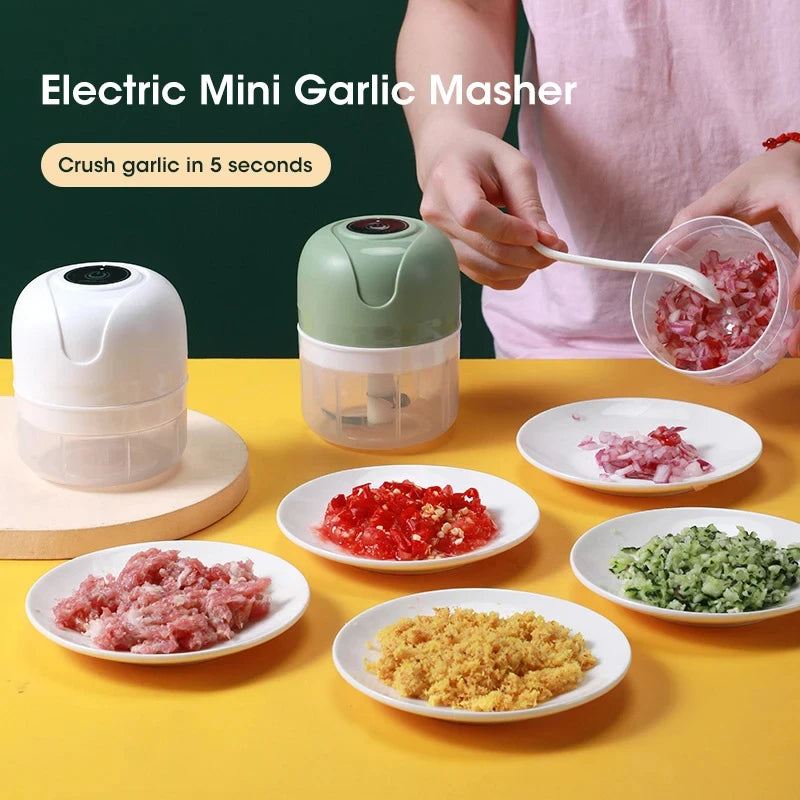 manufacturer  250ml Garlic Masher Crusher Electric Kitchen Food Chopper USB Portable Meat Grinder Vegetable Chopper for Kitchen Gadgets   Kitchen gadgets