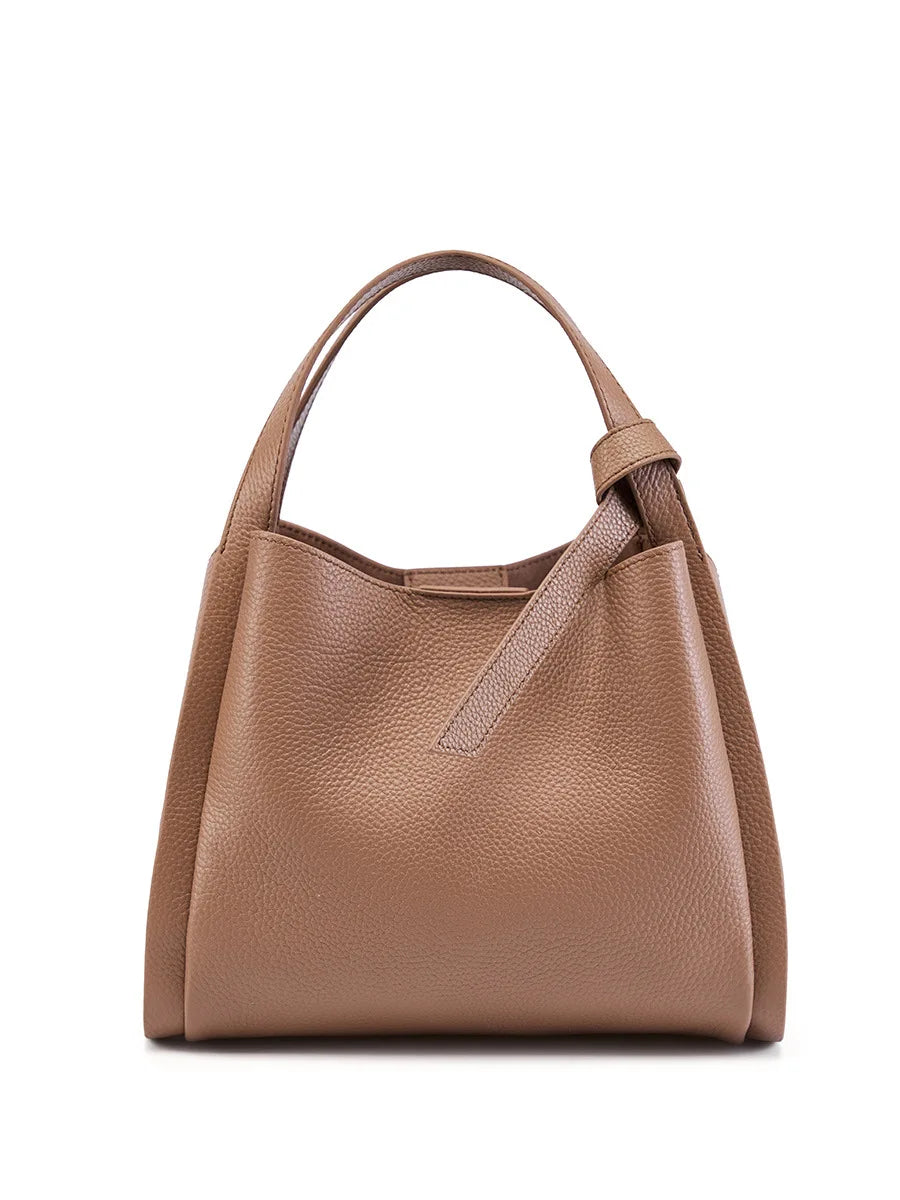 Cow Genuine Leather Bucket Bag For Women  Luxury design Cowhide Crossbody Bag Commuter Shoulder Bag For Shopping handbag