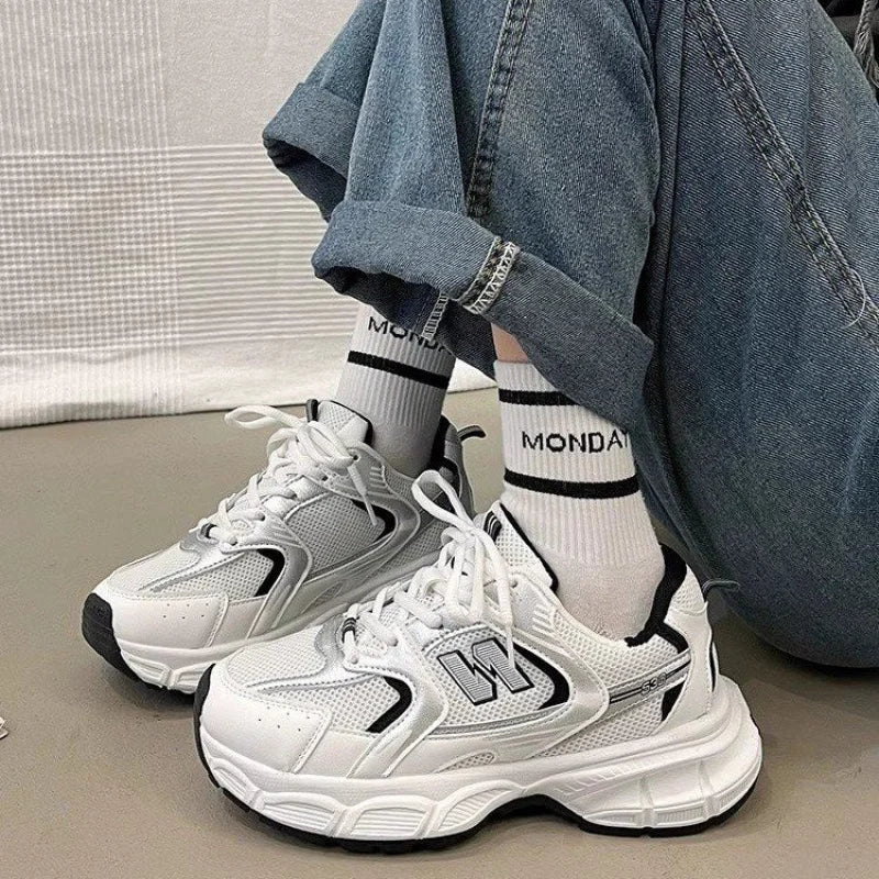 Manufacturer   Women's Fashion Dad Shoes -Platform Mesh Running Sneakers，Breathable Casual Sports Shoes for Students，Everyday Training Shoes    Sneakers