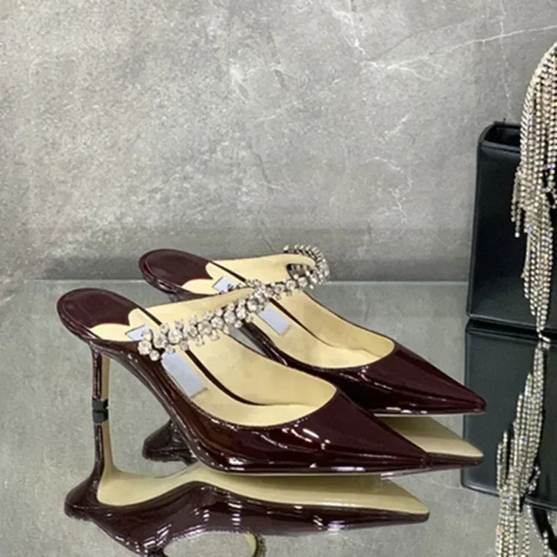 Manufacturer   European and American Spring and Autumn New Women High Heel Shoes High Quality Diamond Decoration Muller Shoes   Pumps