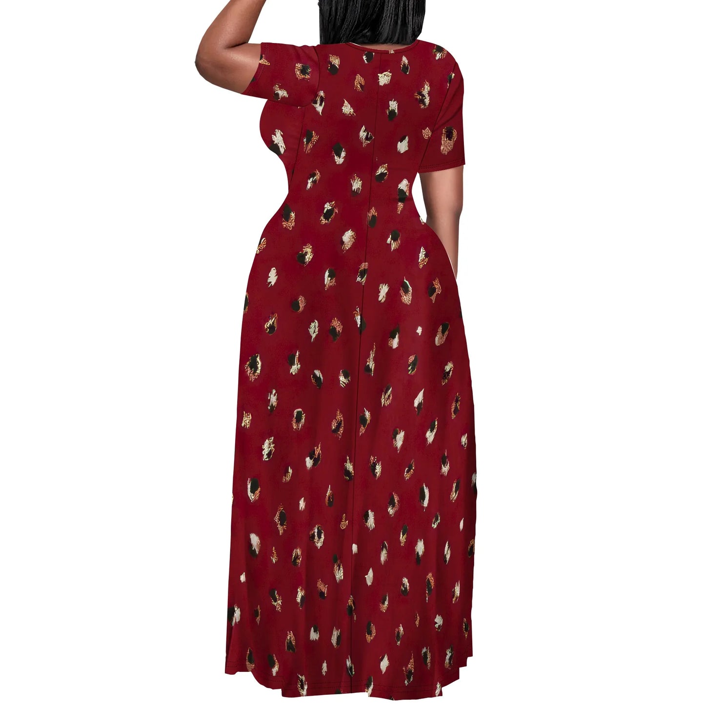 Summer Women's Casual Fashion Printed Boho Sleeveless Plus Size Loose Long Sexy Maxi Flutter Dress with Pockets