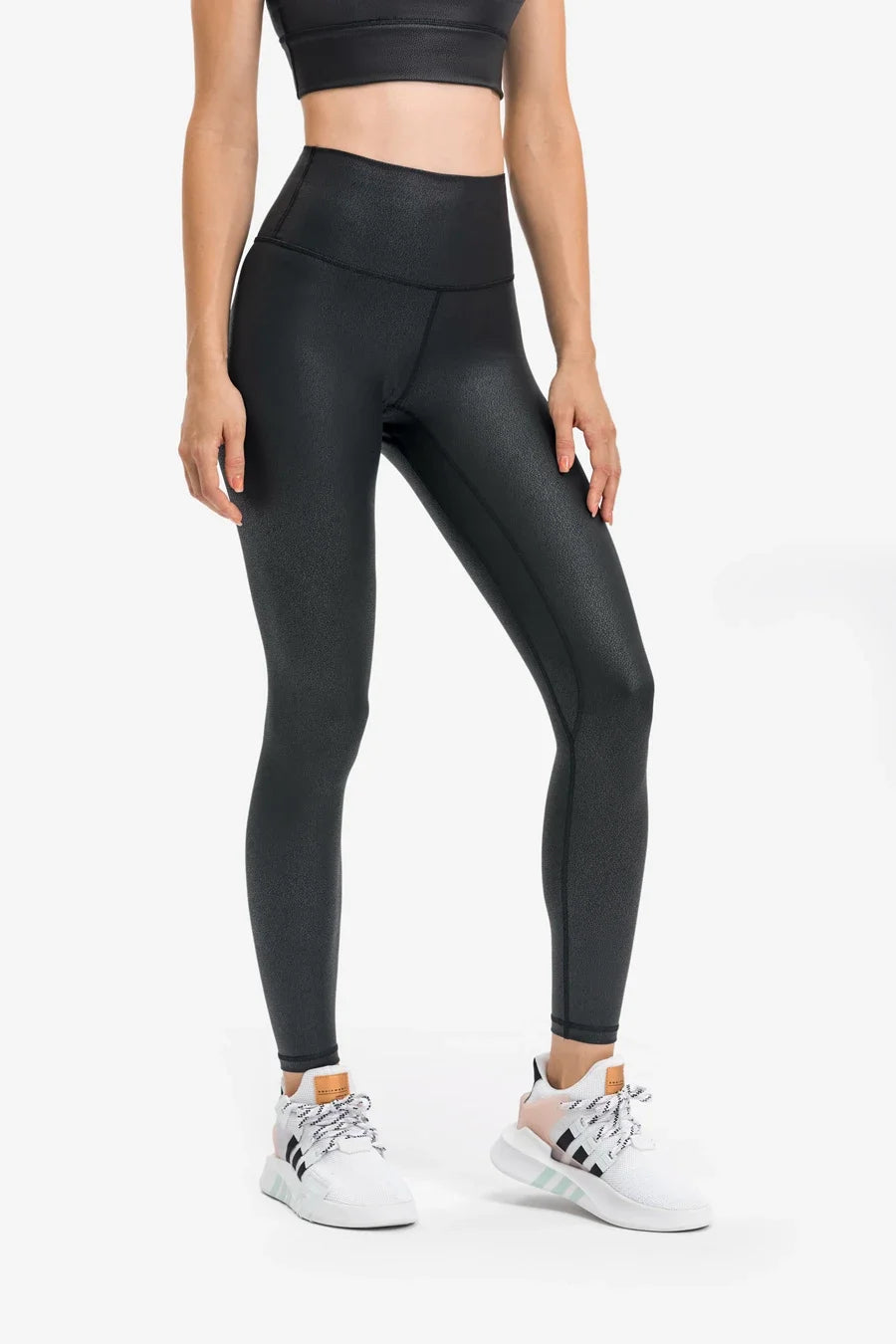 Leather Like Shiny Gym Leggings Women Euro Size Sexy Leggings Push Up GYM Tights High Rise Stretchy Matt Glossy Yoga Pant