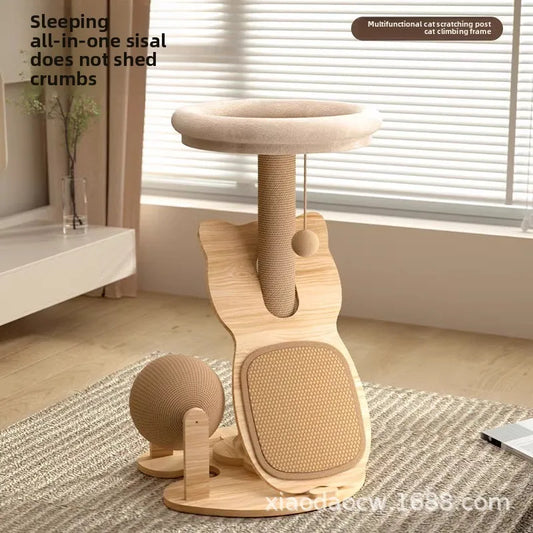 Sisal cat scratch-board, cat climbing frame, cat bed integrated, wear-resistant, small household hemp ball turntable toy  cat toy