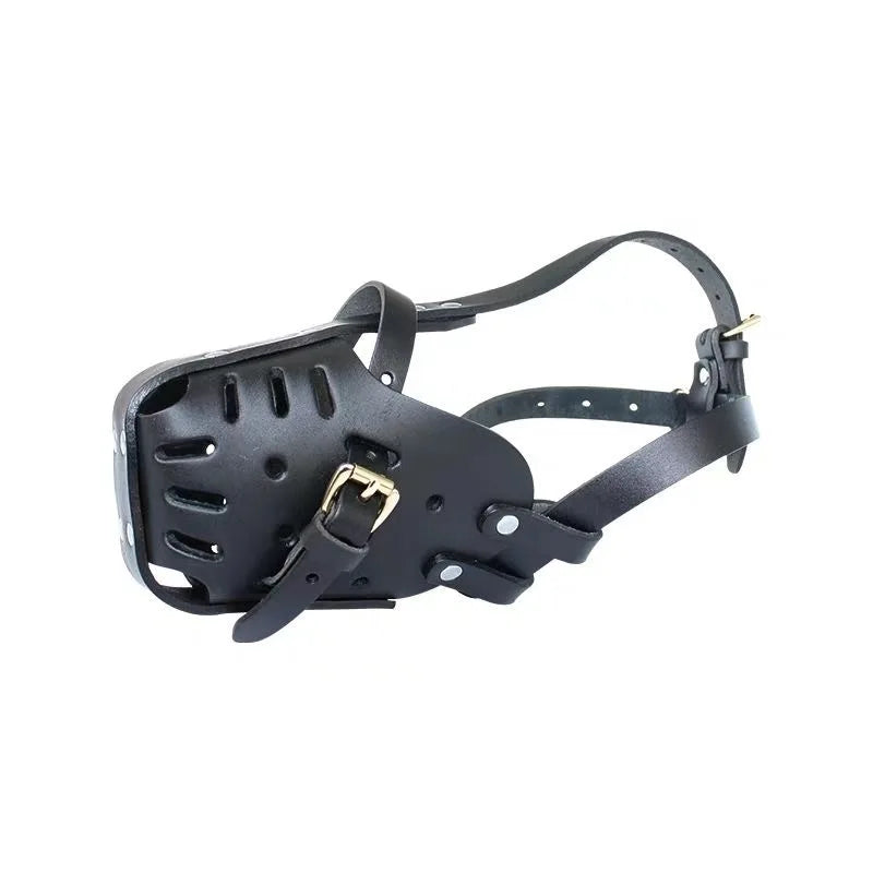 New Malinois German Shepherd Cowhide Cover Medium Large Mouth Cage Adjustable Breathable Dog Muzzles Bark Stopper  dog toy
