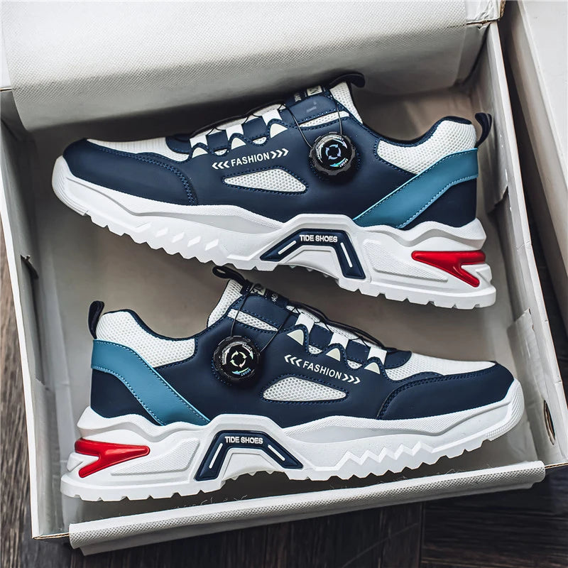 Manufacturer   Men's Korean rotating buckle fashion casual sports shoes four season soft soled non slip outdoor running shoes student sneakers    Sneakers