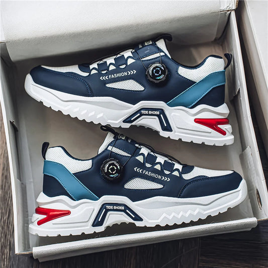 Manufacturer   Men's Korean rotating buckle fashion casual sports shoes four season soft soled non slip outdoor running shoes student sneakers    Sneakers