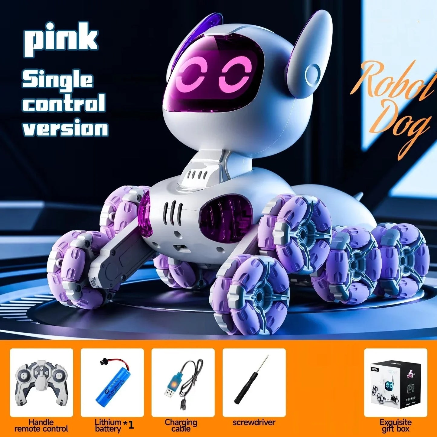 4WD Dual Mode Drift Racing RC Robot Dog Toys 360° Eight Wheel Stunt Gesture Sensing Lighting Music Remote Control Robot Dog Toys