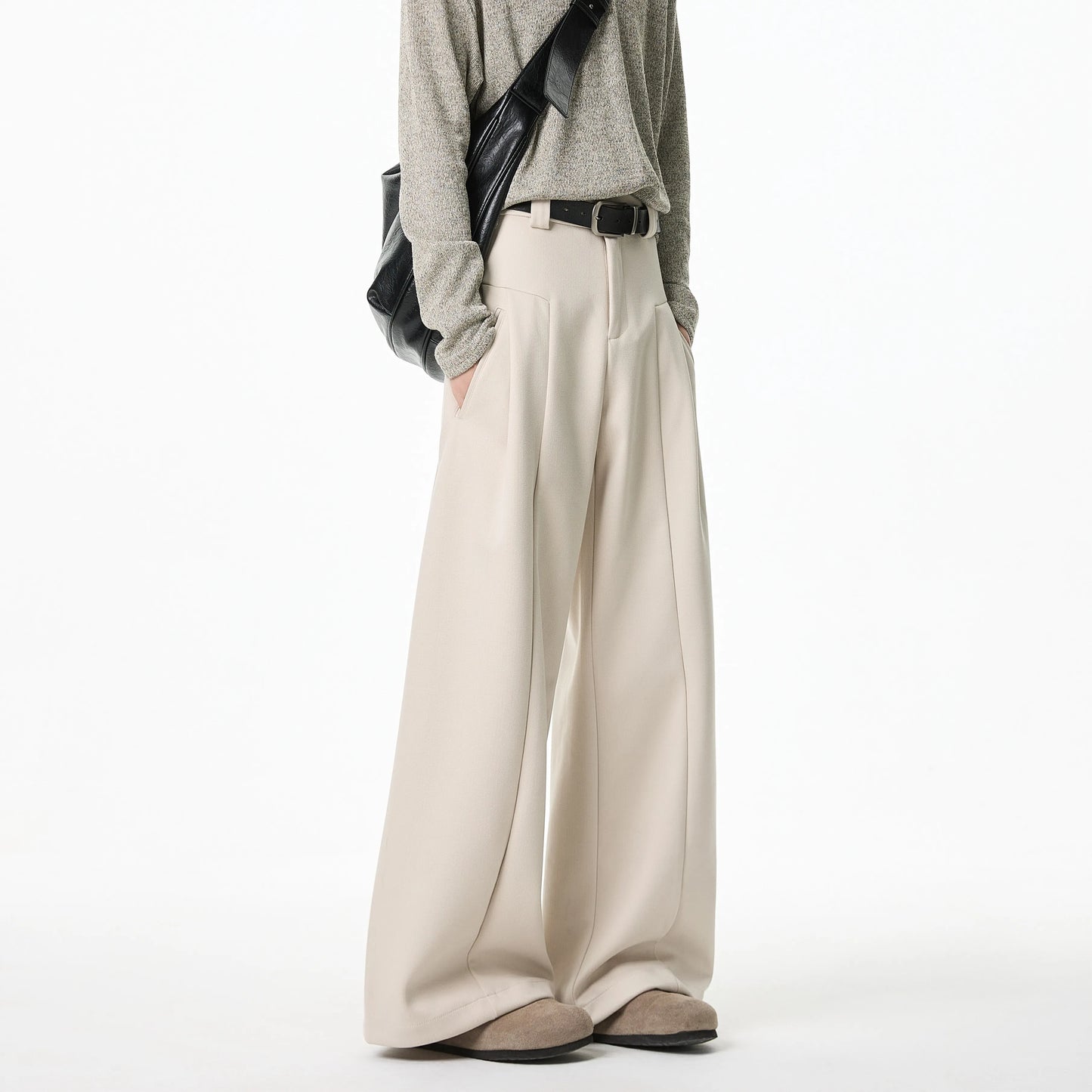 Spring New Design Patchwork Casual Trousers man Loose Wide Leg Waist Comfort Stretch Elastic Athleisure Pants Travel Fashion  pant