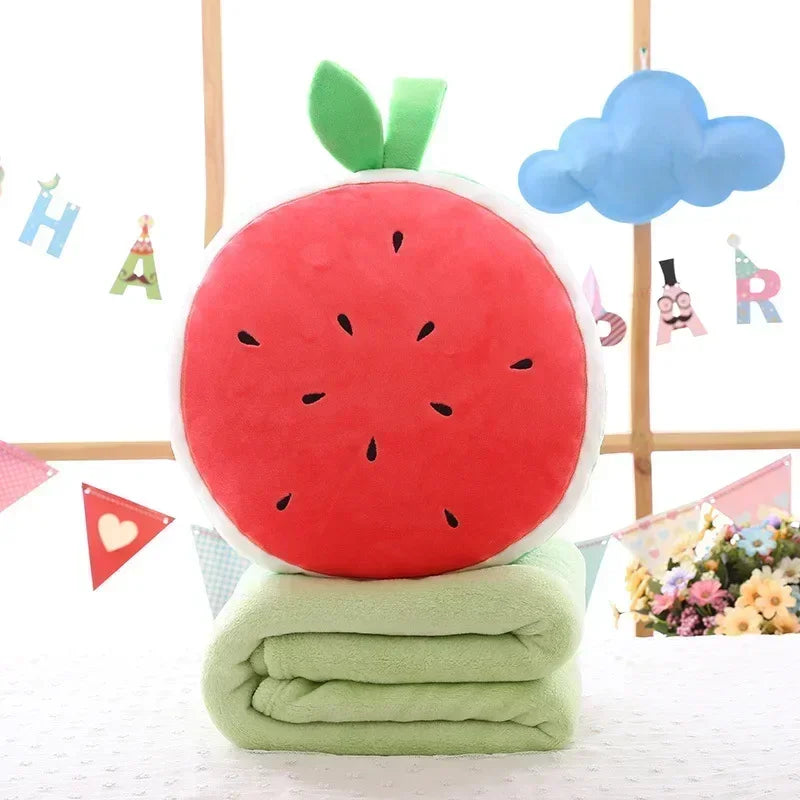 2 in 1 Pillow blanket filling fruit vegetables food Anti-stress soft plush creative pillow cushion hobby Children gift toy