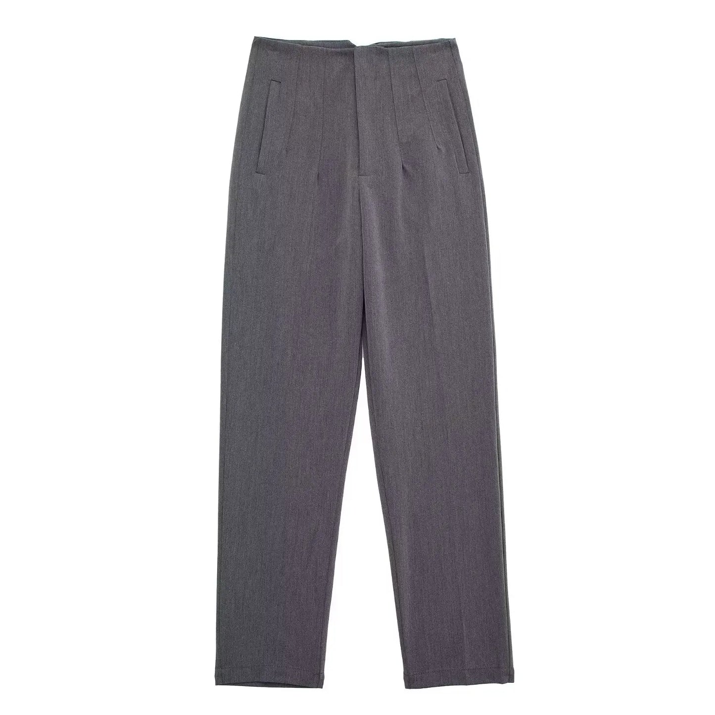 Willshela Women Fashion Straight Pants High Waist Front Zipper Trousers Vintage Full Length Female Chic Lady