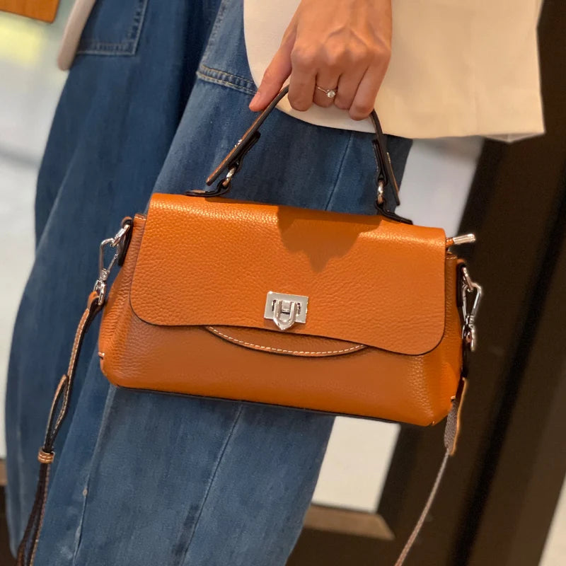 Women Bag Genuine Leather Lady Crossbody Shoulder Bag  Fashion Advanced Sense Handbag Female Real Leather Messenger