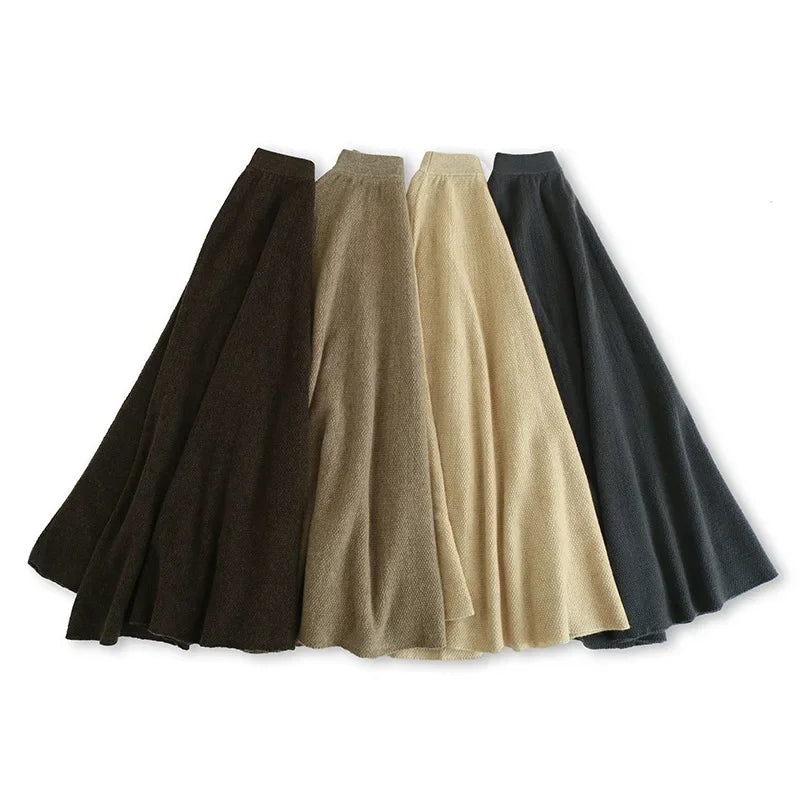 Plus Size Pure Wool Knitted High Waist Mini Skirt Women's Casual Style Autumn Winter New Fashion Korean Version Slimming Skirt  dress