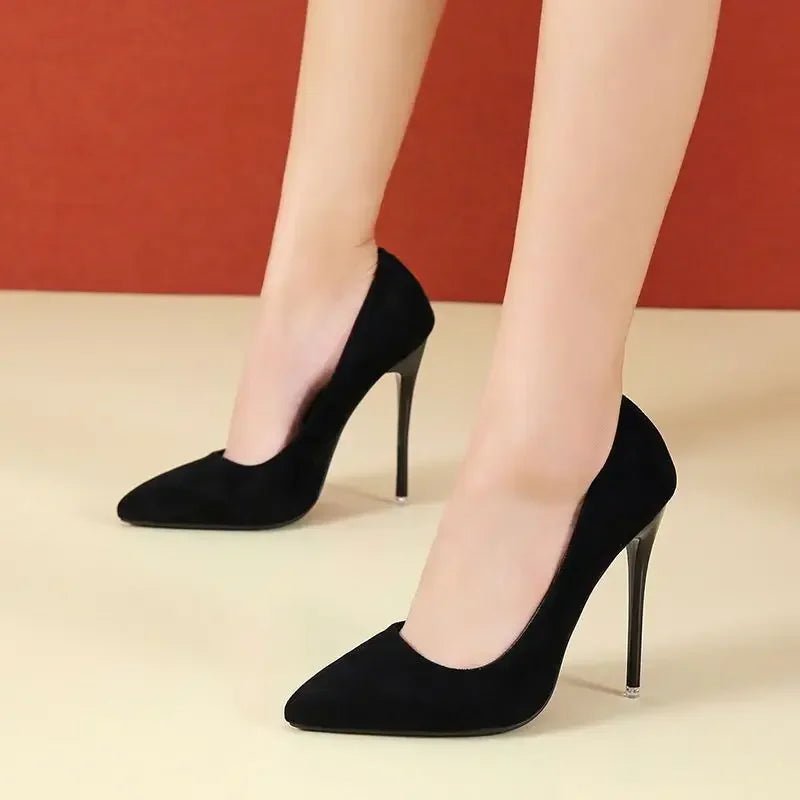 Manufacturer   2024 Fashion High Heels 35-45 Plus Size Women Shoes 12cm Thin Stiletto Banquet Wedding Shoes Sexy Pointed Toe Ladies Party Shoes   Pumps