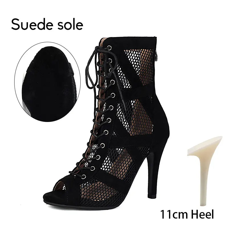 Manufacturer   Woman Dance Boots Air mesh Party Dance Shoes Ladies Girls High heeled Dance Boots Women Ballroom Dancing Shoes Sexy Stilettos   boots