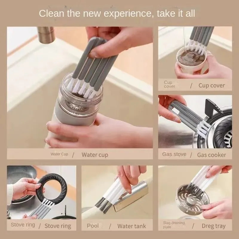 manufacturer  Multifunctional Flexible Gap Brush Cup Cover Groove Nipple Bottle Gap Brush Household Soft Bristles Cleaning Brush Kitchen Tool   Kitchen gadgets