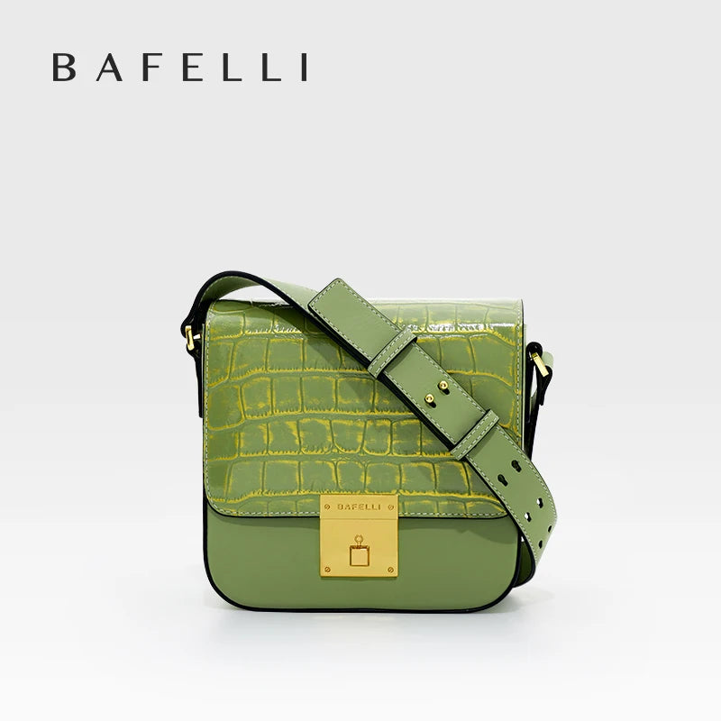 BAFELLI WOMEN BAGS FASHION  LEATHER MINI BOXY BAG CROSSBODY ORIGINAL DESIGNER LUXURY SHOULDER SADDLE MESSENGER FEMALE K GOLD
