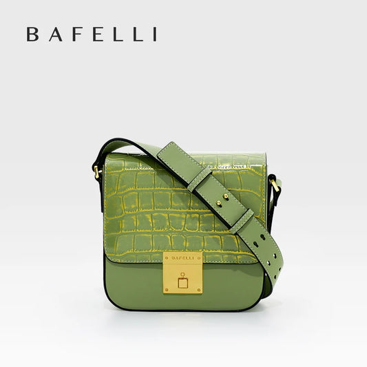 BAFELLI WOMEN BAGS FASHION  LEATHER MINI BOXY BAG CROSSBODY ORIGINAL DESIGNER LUXURY SHOULDER SADDLE MESSENGER FEMALE K GOLD