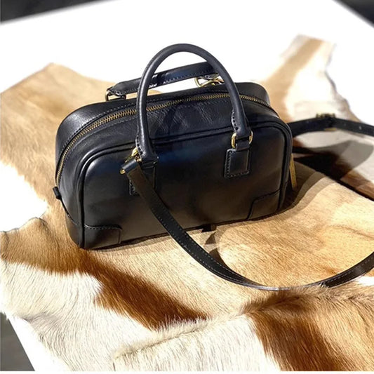 Simple casual and high-quality natural real leather ladies' small handbag outdoor daily work real cowhide shoulder diagonal bag