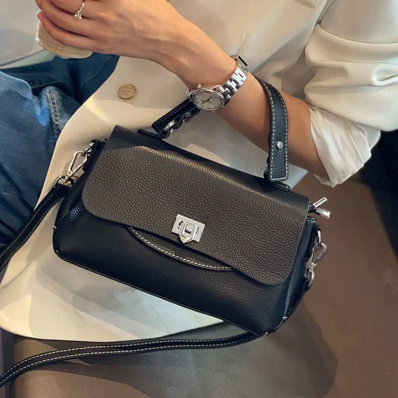 Women Bag Genuine Leather Lady Crossbody Shoulder Bag  Fashion Advanced Sense Handbag Female Real Leather Messenger