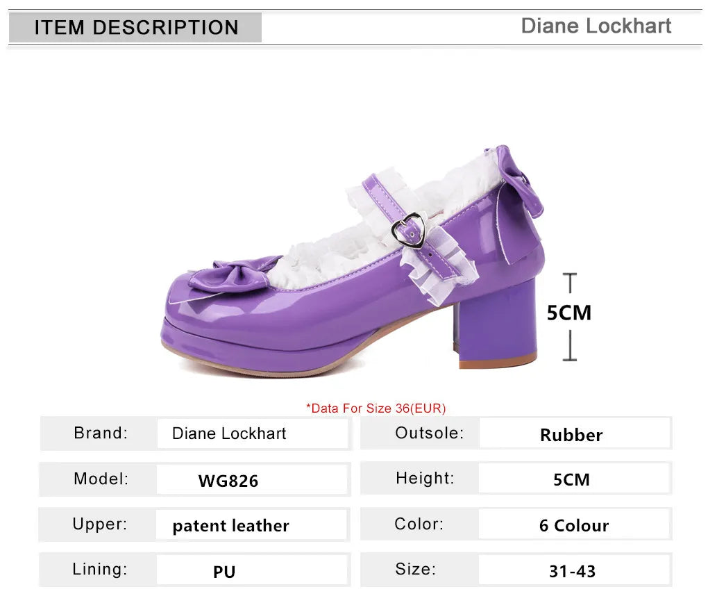 Manufacturer   Woman Med Heel Lolita Shoes Patent Leather Cute Bow Mary Jane Pumps Bride Wedding Cosplay Party Red Pink Black Green Size 31-43   Pumps