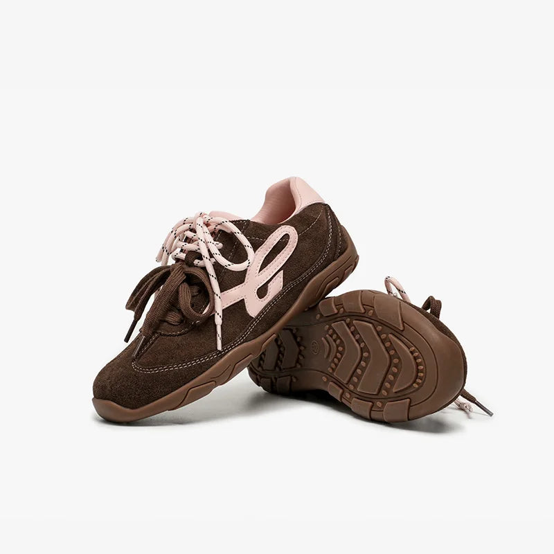 Manufacturer   BEAUTODAY Casual Sneaker Cow Suede Leather Mixed Color Round Toe Dual-Colored Shoelaces Trainers Ladies Shoes Handmade 29977    Sneakers