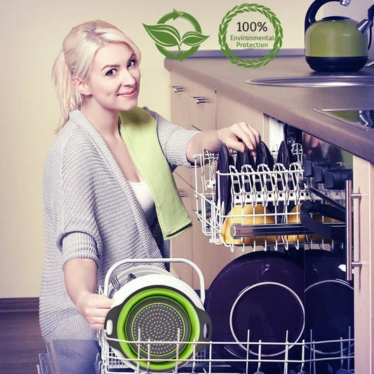 Manufacturer   Foldable Strainer Fruit Vegetable Washing Basket Colander Dish Drainer Silicon Colander Collapsible Drainer Kitchen Gadgets   kitchen gadgets