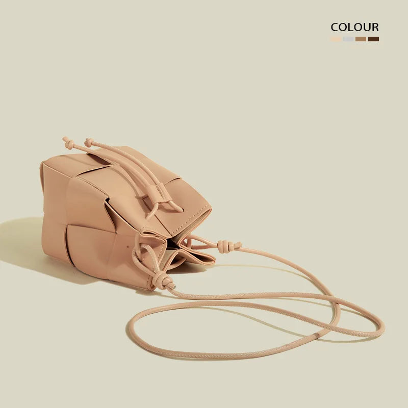 New Small Weave Bucket Drawstring Shoulder Cross Bag Female bag Woven Handbag Luxury Bag sss Express Designer Famous Brand Bags