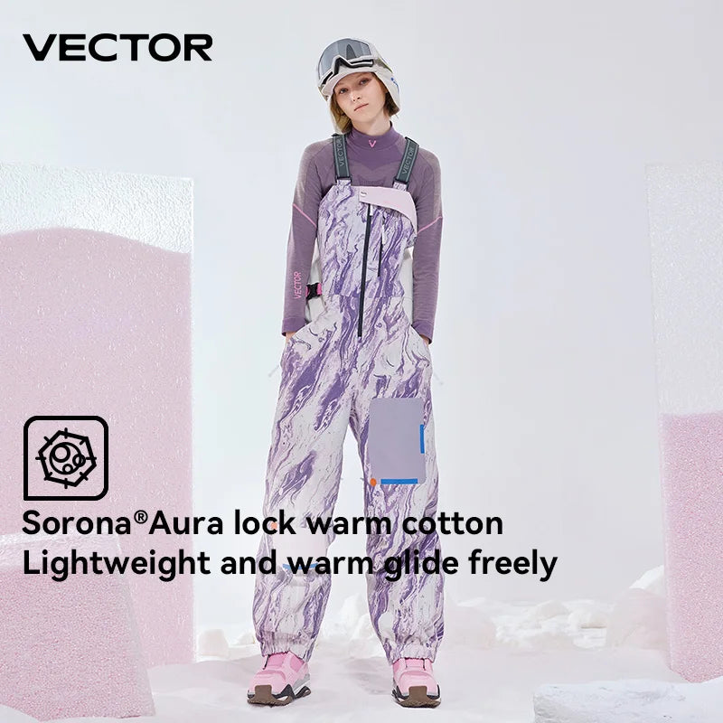 VECTOR Men and Women 3L Ski Pant Windproof and Waterproof Solona Fabric Outdoor Skiing Other Autumn Winter Outdoor Activitie