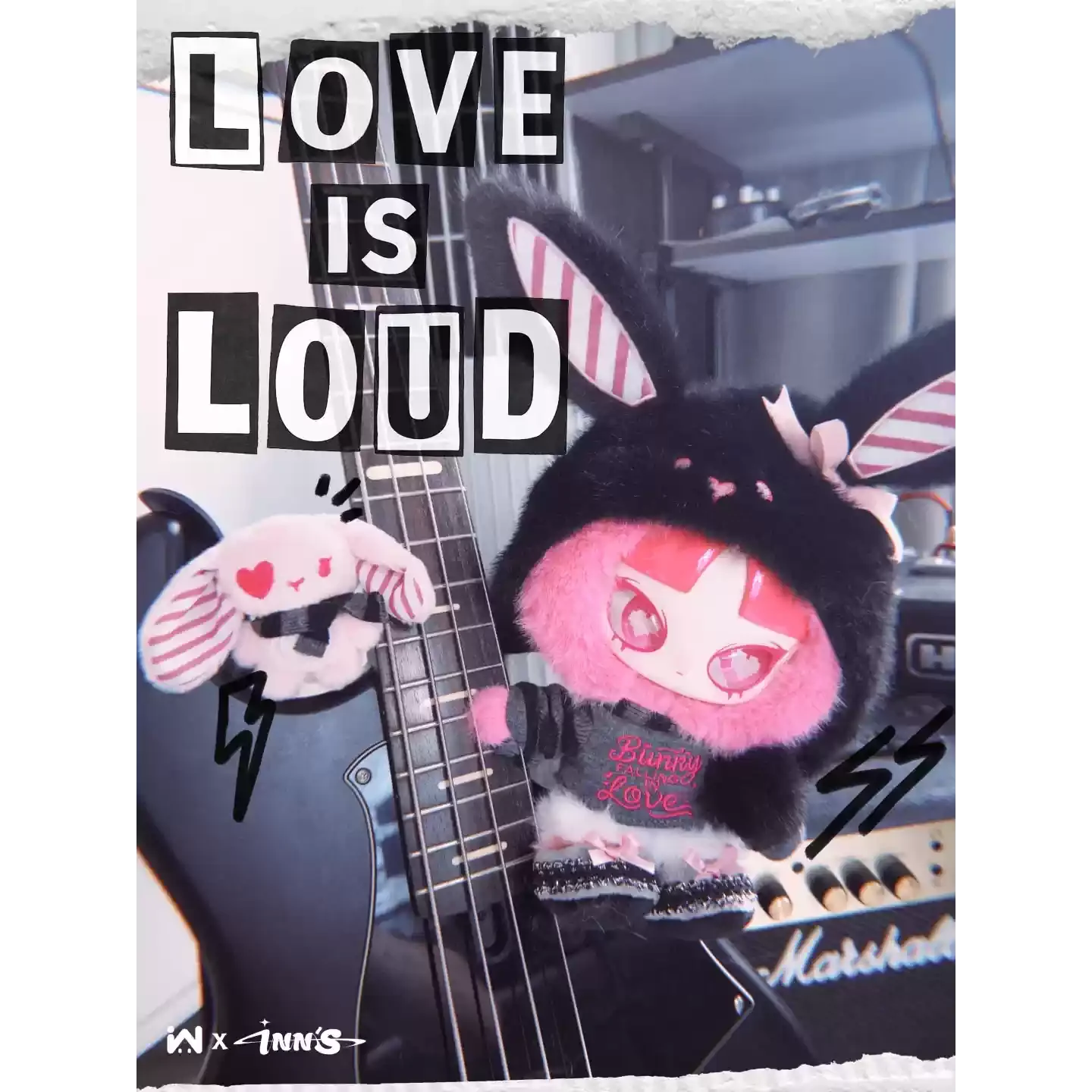 New Genuine Inn Bunny Falling In Love Ver Figure 30cm Vinyl Face Plush Hanging Card Customize Figurine Pvc Toy Cute Xmas Gift