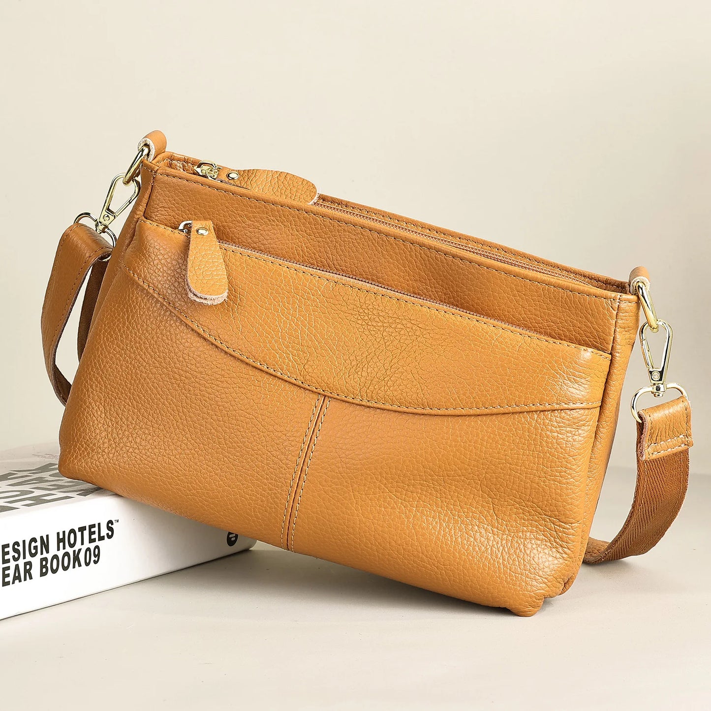 Genuine Leather Women's Bag Luxury High Quality Women Crossbody Bag Trendy Designer Cowhide Female Shoulder Bags 7651