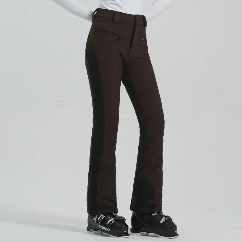 Female Slim Skiing Pants Outdoor Warm Waterproof Snow Clothes Women High Elasticity Ski Trousers Winter Alpine Sport Pant