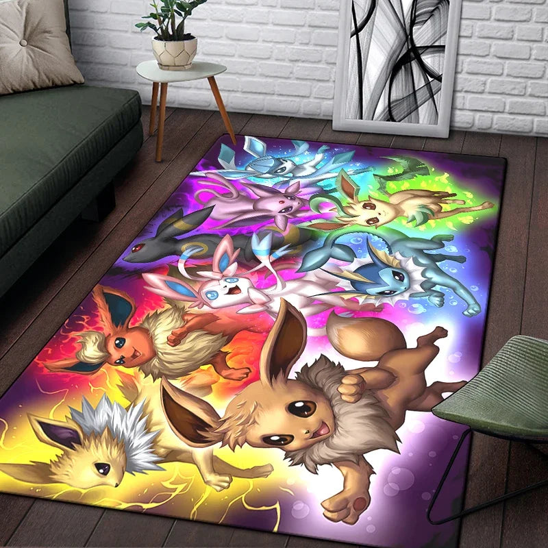 Pokemon Pikachu Cartoon Carpet Rug for Living Room Bedroom Decoration Picnic Camp Kitchen Carpet Crawling Carpet Decoration