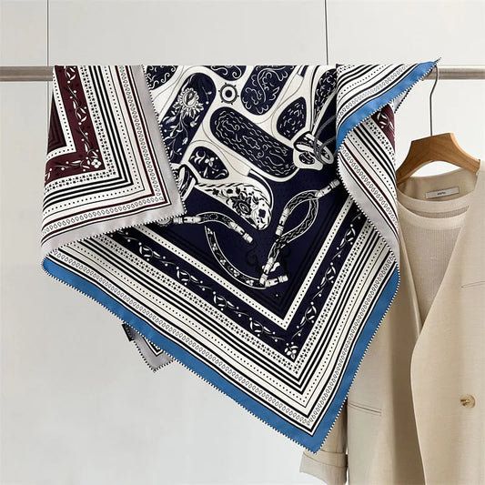 Large Square 100% Silk Scarf Shawl Cape Double Sided Printing 35"x35"