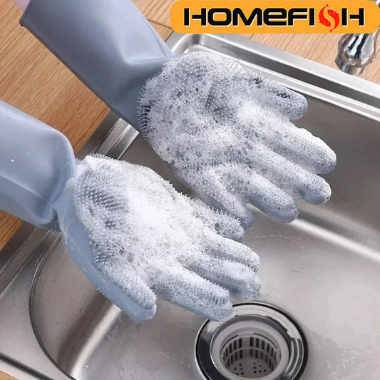 manufacturer  Dishwashing Cleaning Gloves Magic Silicone Rubber Dish Washing Gloves for Household Sponge Scrubber Kitchen Cleaning Tools   Kitchen gadgets