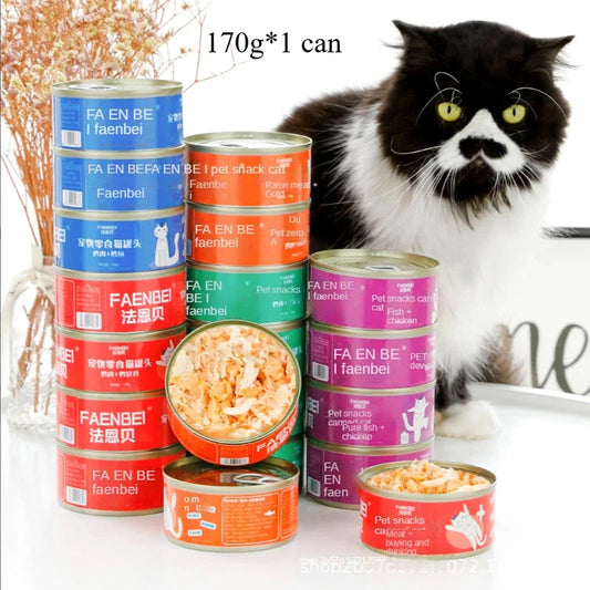 Canned cat white meat snack can cat snacks cat staple food young cat fat 170g cat wet food  cat food