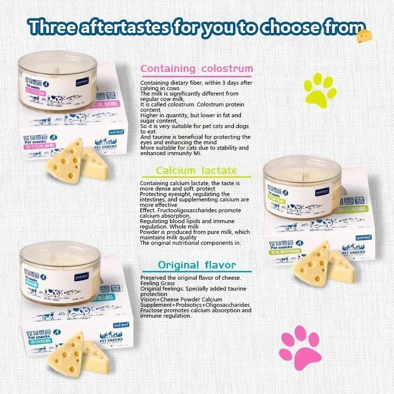 Dog Snacks Food Freeze Dried Cheese Calcium Supplement Milk Tablet Probiotics Promote Intestinal Digestion Pet Dog Snacks Foods  dog food