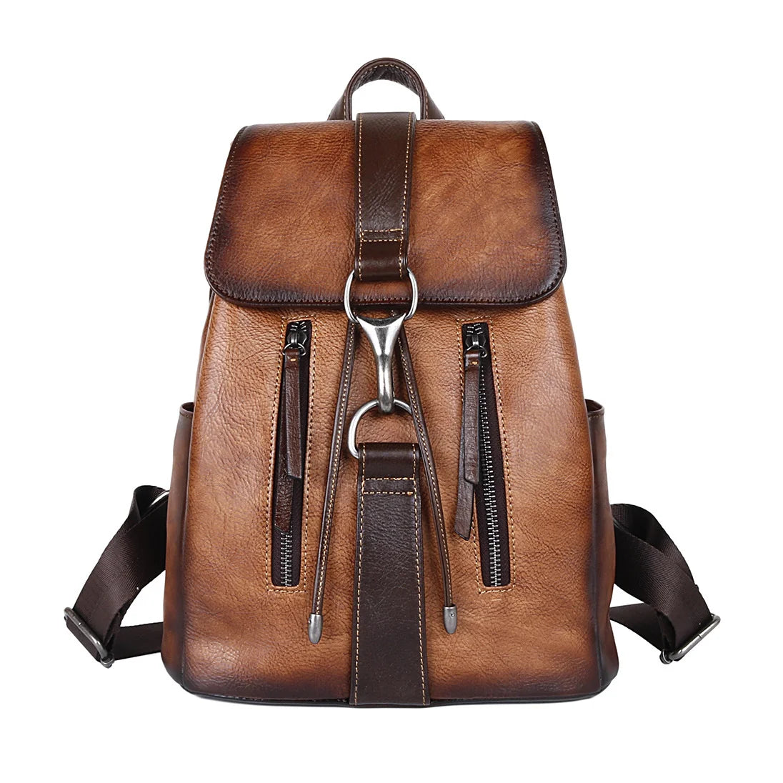 MOTAORA Genuine Leather Women's Vintage Backpack Retro Travel & School Bag Anti-Scratch Cowhide Shoulder Bag for Pad
