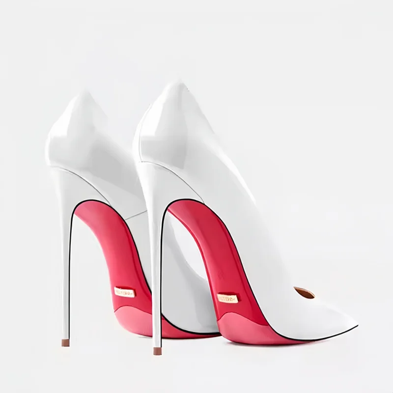 Manufacturer   Elegant Woman Heeled Shoes  Trend Luxury Red Bottoms High Heels Pointed Toe Stiletto Pumps 12 cm Party Dress Wedding Shoes   Pumps