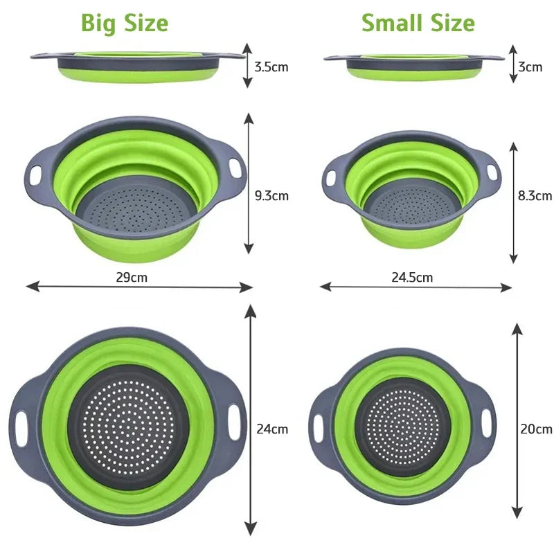 Manufacturer   Foldable Strainer Fruit Vegetable Washing Basket Colander Dish Drainer Silicon Colander Collapsible Drainer Kitchen Gadgets   kitchen gadgets