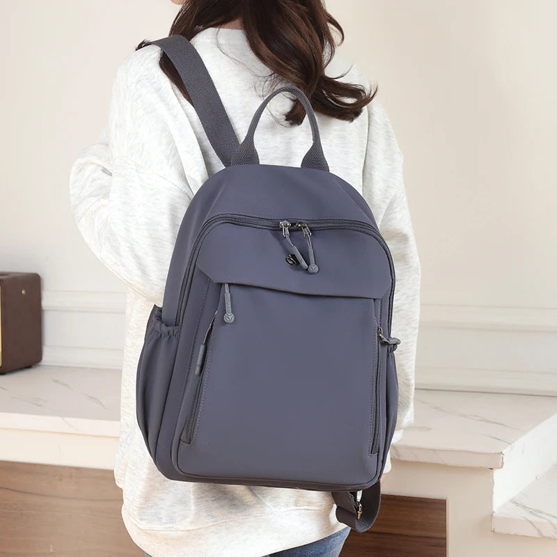 Casual Backpack Women Waterproof Nylon Back Pack Large Capacity Student Daypack Simple Schoolbag for Girls Ladies Travel Bag