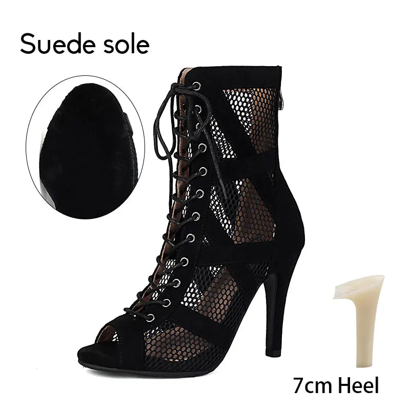 Manufacturer   Woman Dance Boots Air mesh Party Dance Shoes Ladies Girls High heeled Dance Boots Women Ballroom Dancing Shoes Sexy Stilettos   boots