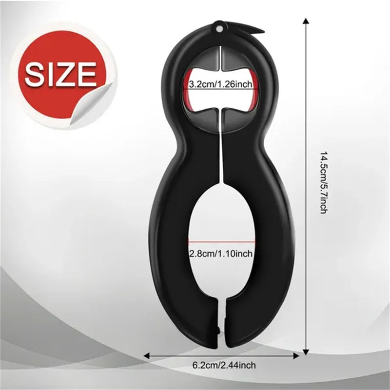 Manufacturer   6 In 1 Bottle Opener Multifunctional Screw Cap Jar Can Openers Lid Grip Opener Home Camping Safety Can Opener Kitchen Gadgets   kitchen gadgets