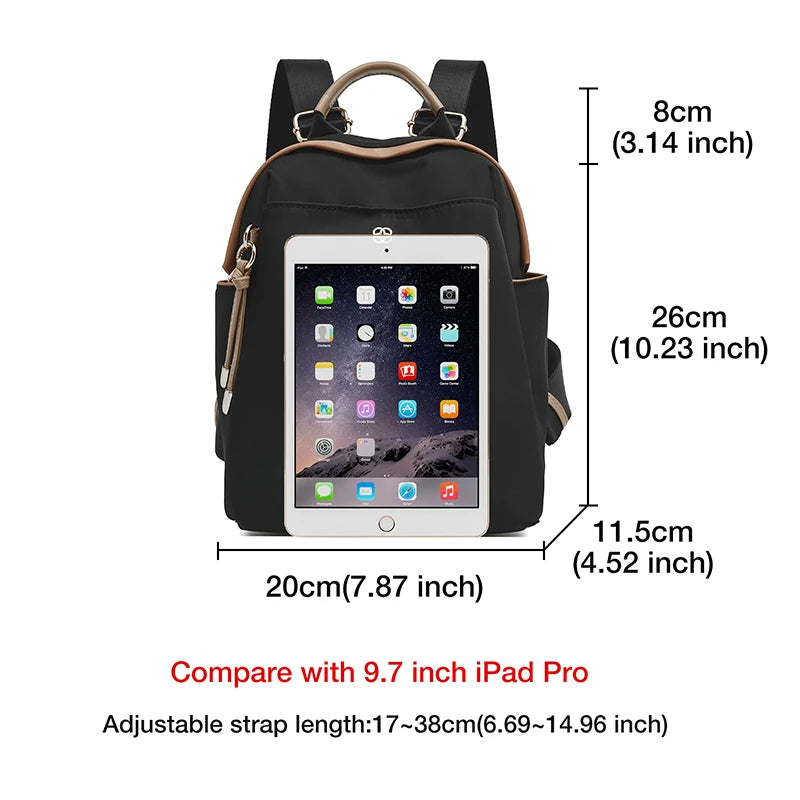 FOXER Small Lady Preppy Style Backpack Girl's High capacity Handbag Casual Fabric School Bag Women's Fashion Travel Shoulder Bag