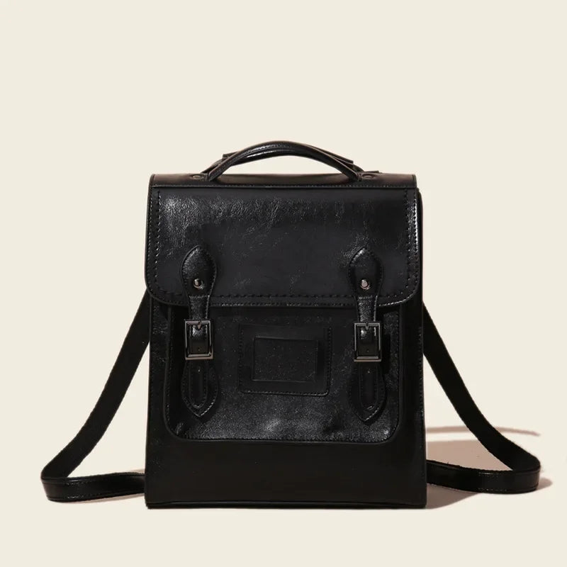 Genuine Leather Women's Backpack Vintage Cowhide Preppy Style Girls School Bag Large Capacity Women Shoulder Bag