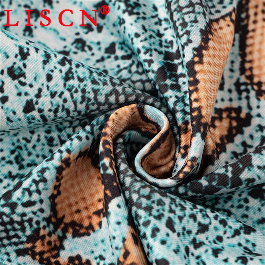 10 Bulk Items Wholesale Lots Knee Length Sexy Snake Printing Bodycon Y2k Pants Women Bottoms  Summer Capris Clothes  pant