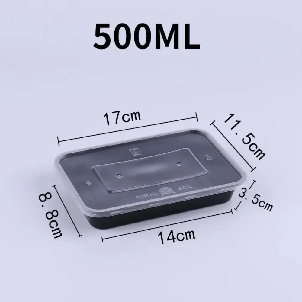 manufacturer  10PCS Plastic Disposable Food Containers Black Take out Containers With Lid for Salads Sandwiches Kitchen Fridge Storage Boxes   Kitchen gadgets