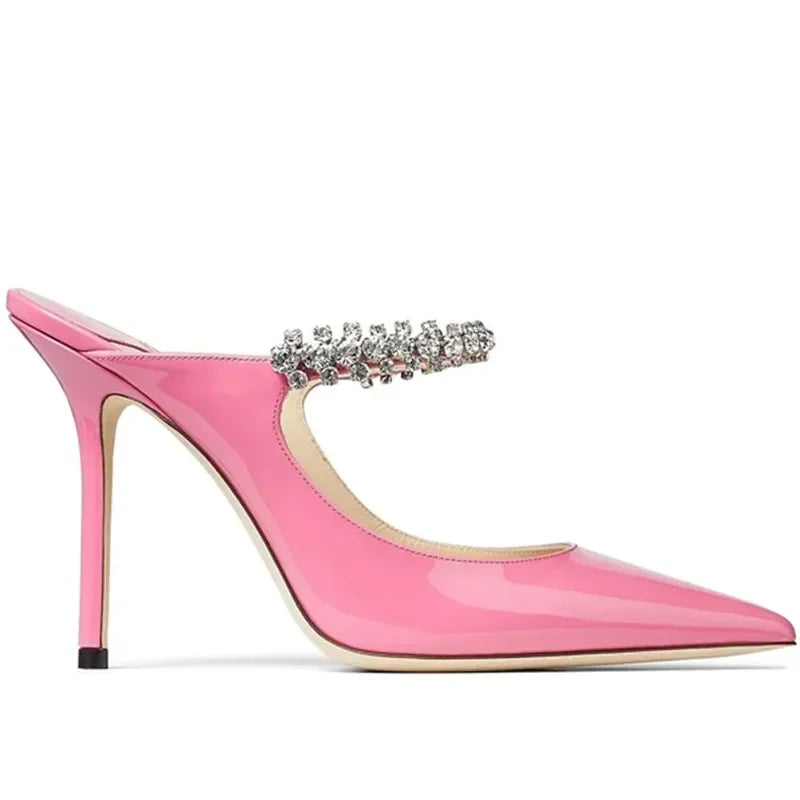 Manufacturer   European and American Spring and Autumn New Women High Heel Shoes High Quality Diamond Decoration Muller Shoes   Pumps