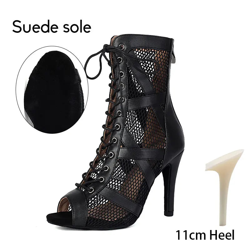 Manufacturer   Woman Dance Boots Air mesh Party Dance Shoes Ladies Girls High heeled Dance Boots Women Ballroom Dancing Shoes Sexy Stilettos   boots