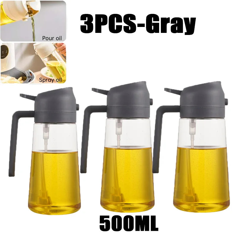 manufacturer  200/300/500ml Oil Spray Bottle BBQ Cooking Olive Oil Sprayer Plastic Baking Oil Spray Empty Bottle Vinegar Bottle Or  Oil brush   Kitchen gadgets
