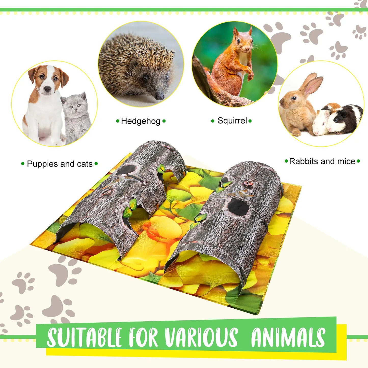 Tree Hole Cat Tunnel Pet Toys Foldable Cat Channel, Tree Grain Tunnel  Self-Service Toys